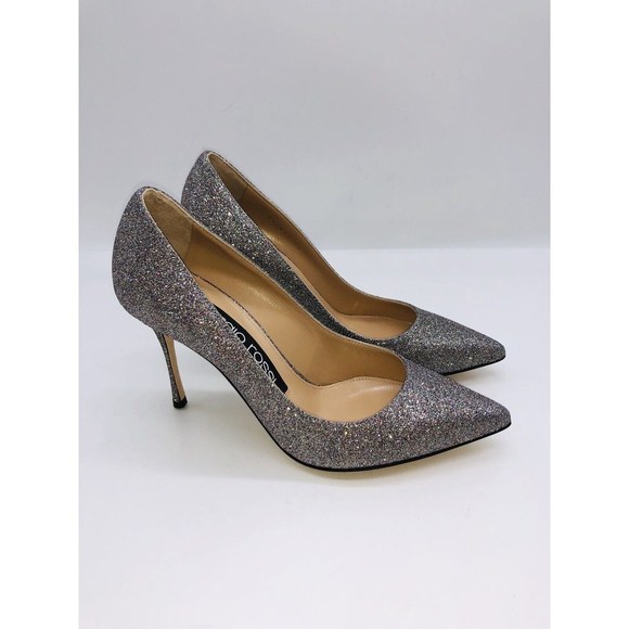 Sergio Rossi Women Godiva Pointed Toe Dress Pump Royal Degrade Silver EU 36 US 6 - Picture 2 of 11